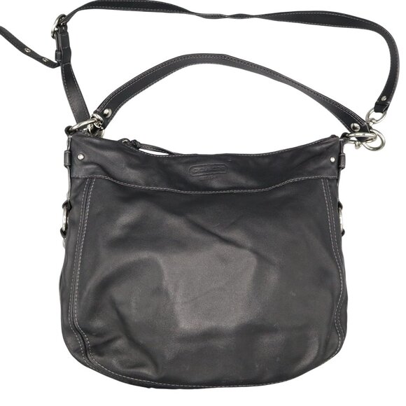 Coach Leather Shoulder Bag Black Classic Timeless Slouchy Minimalist Boho Casual - Picture 1 of 16